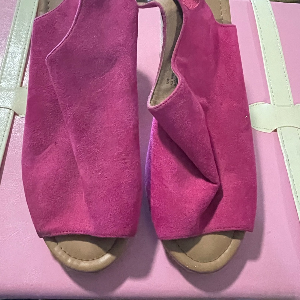 Lane Bryant Fuchsia Open-Toe Mules